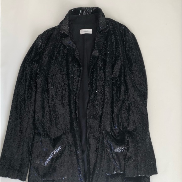 A.L.C. Quincy black sequin open jacket - Picture 10 of 12